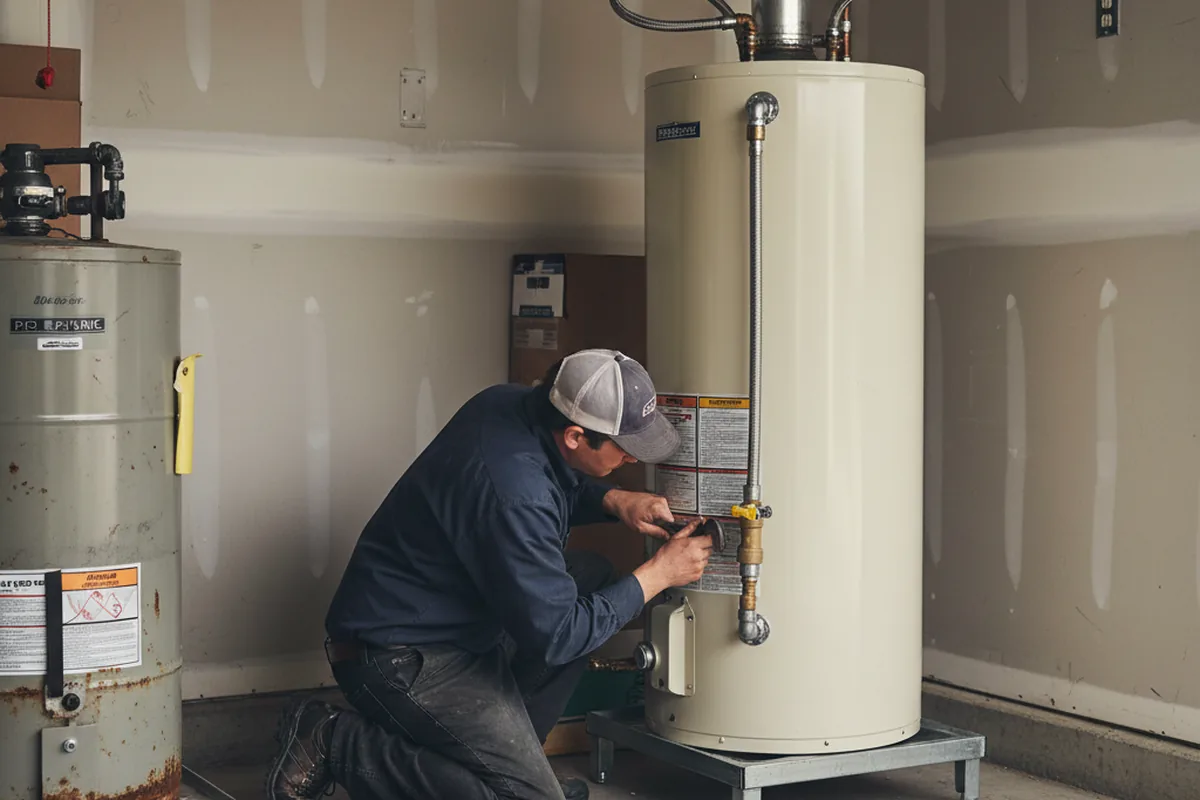 Water heater and shutoff valve replacement in Shenandoah